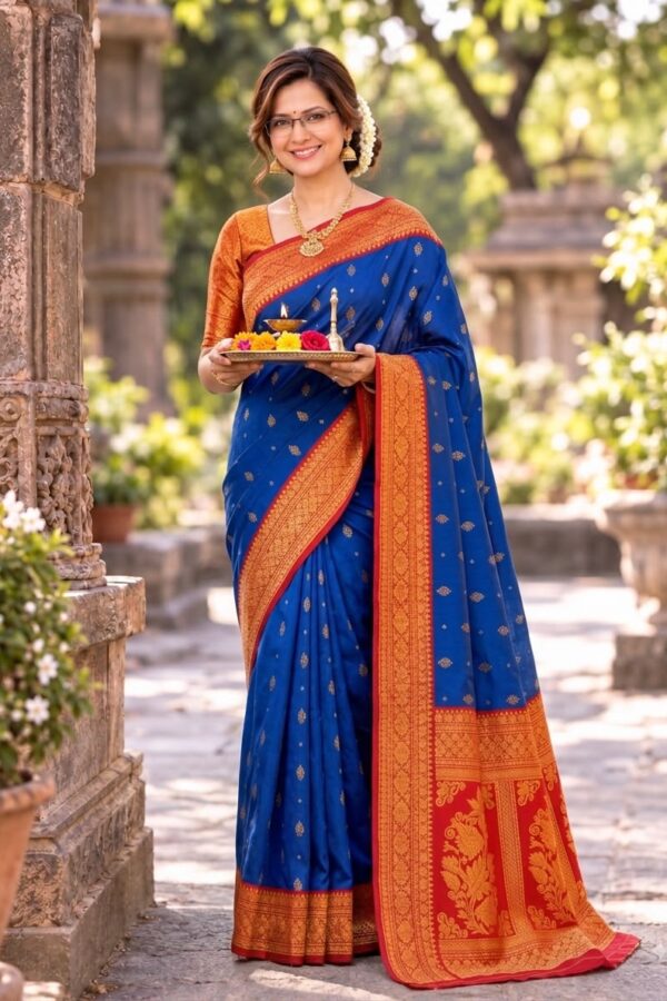 kanjivaram floral silk saree