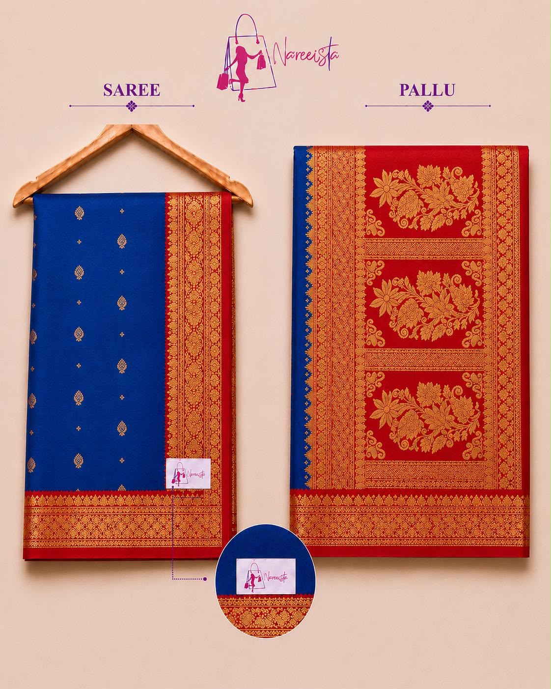 kanjivaram floral silk saree