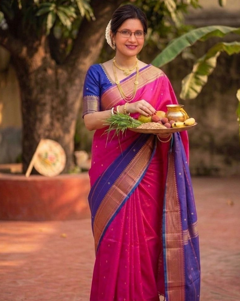 Semi Paithani Charm