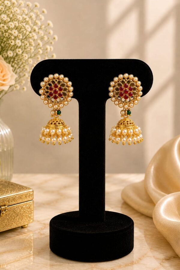 Classic Ruby Jhumkas