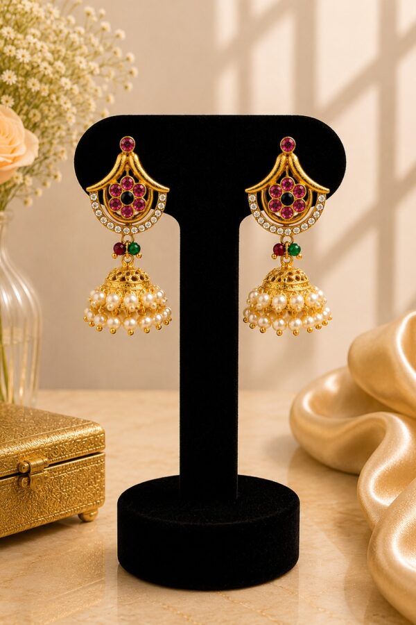 Floral Jhumka Drop Earrings