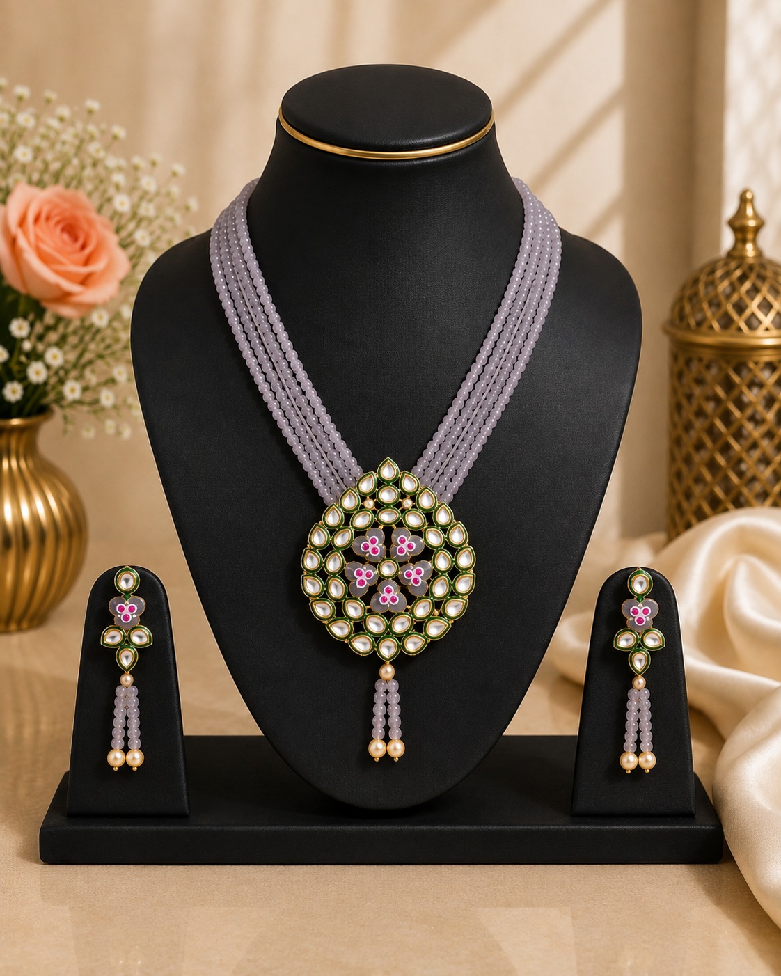 Kundan Pendant Necklace Set