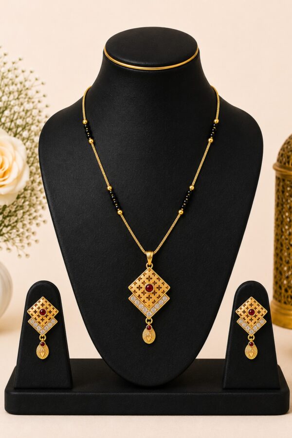 Maroon Accent Mangalsutra