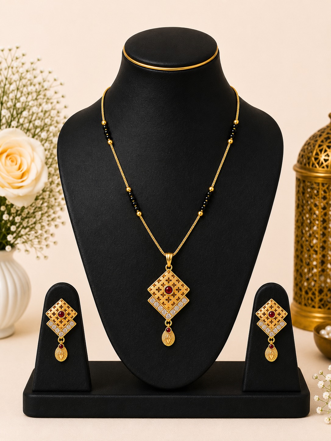 Maroon Accent Mangalsutra