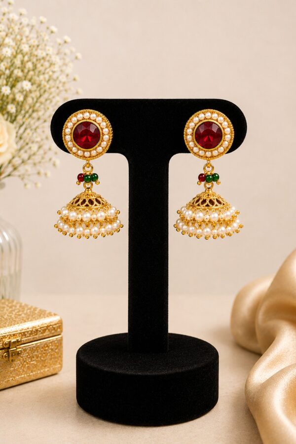 Maroon Pearl Earrings