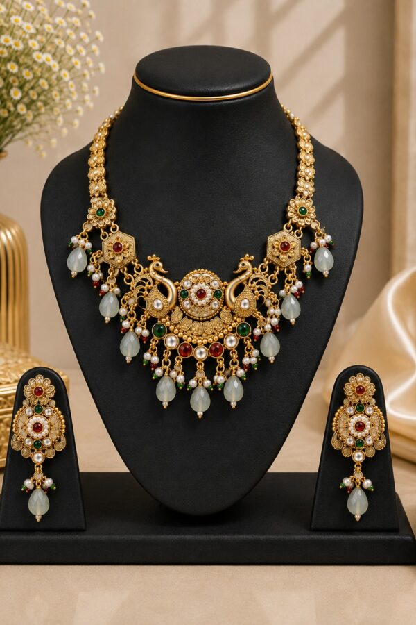 Royal Peacock Kundan Necklace Set