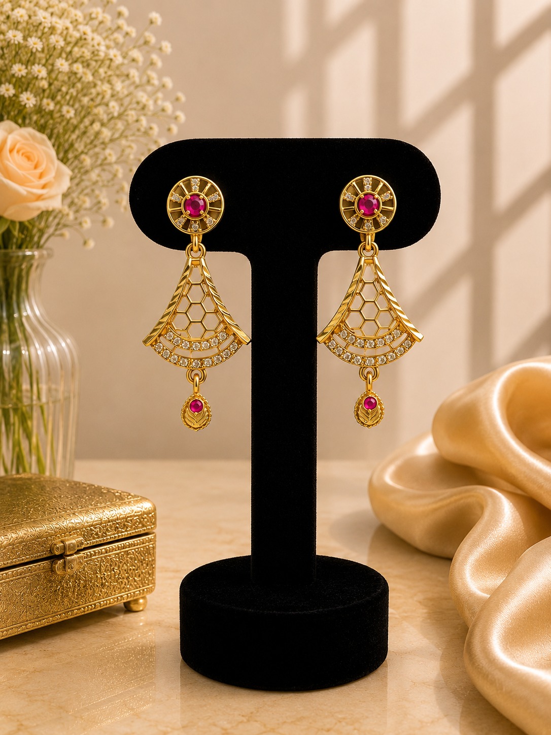 Ruby Drop Earrings