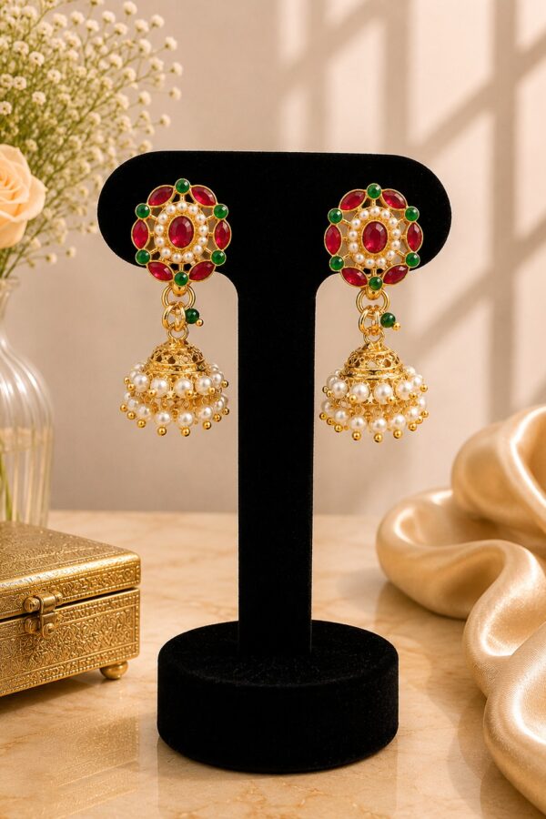 Stone Pearl Earrings