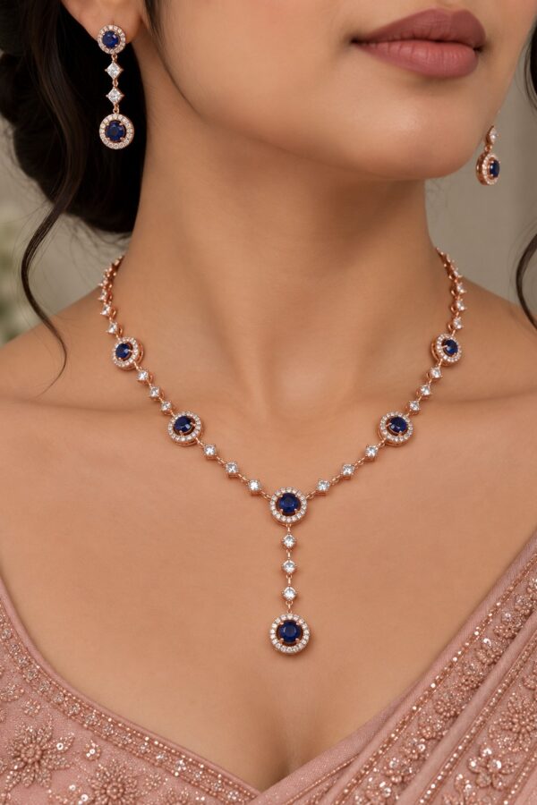 blue stone ad necklace set