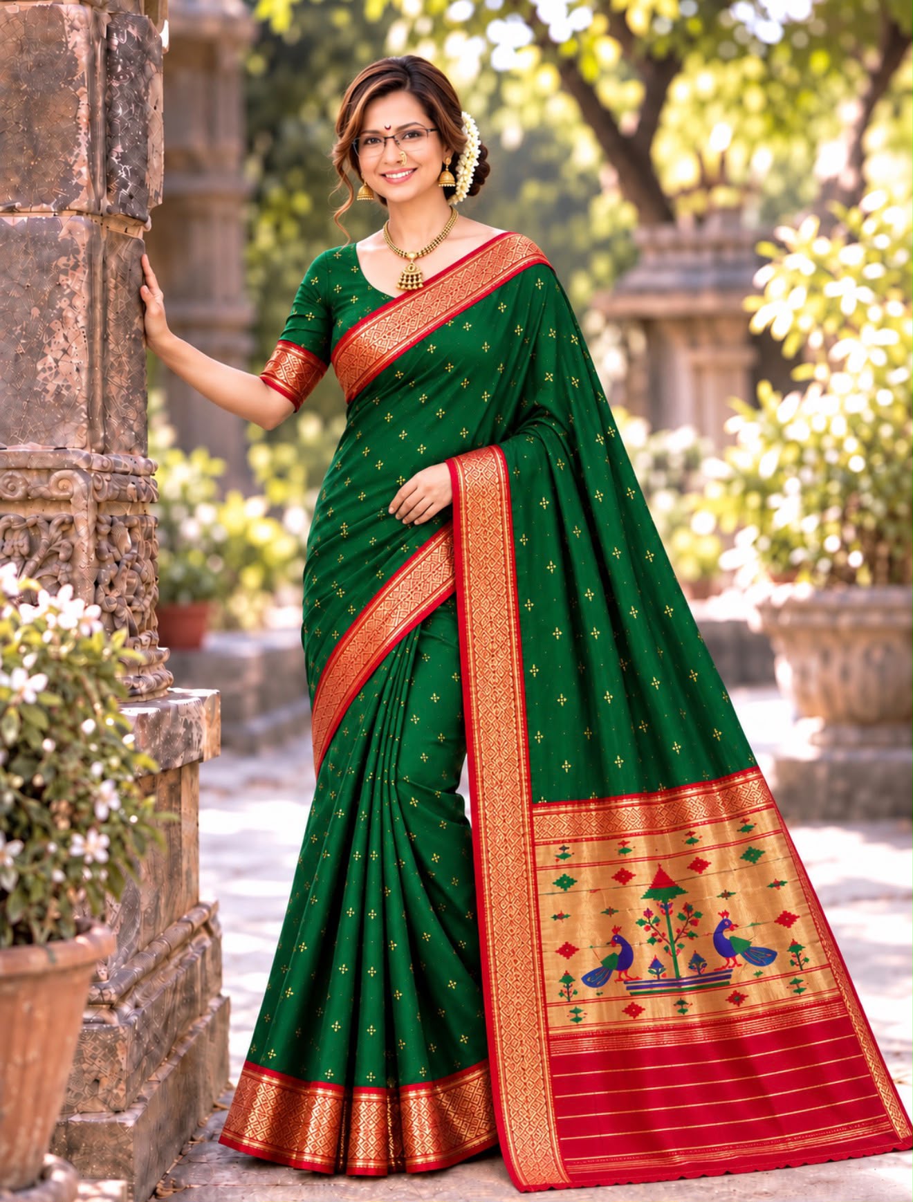 classic semi paithani saree