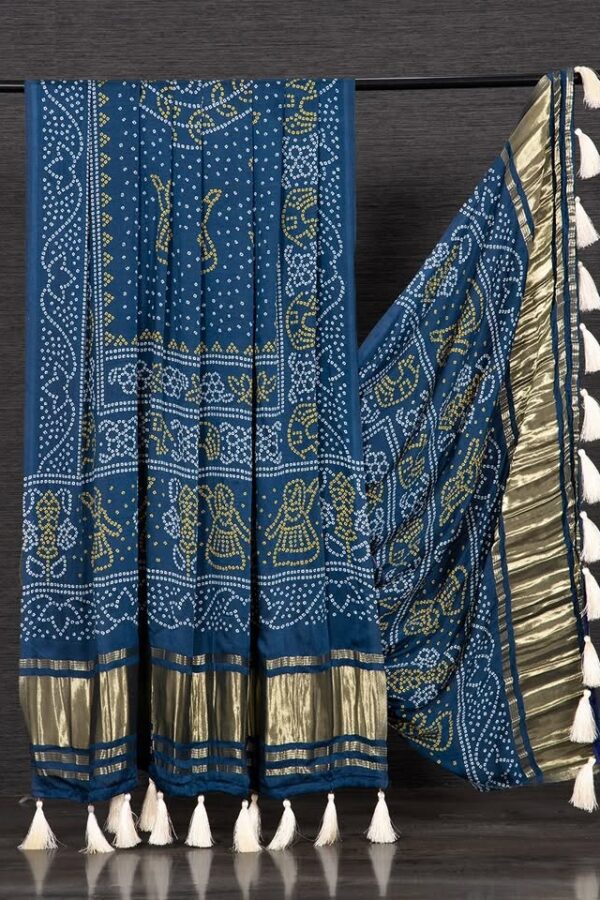 gaji silk dupatta blue