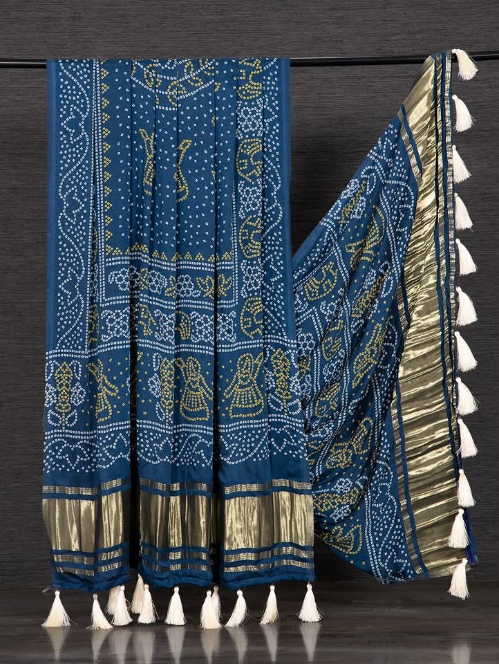 gaji silk dupatta blue