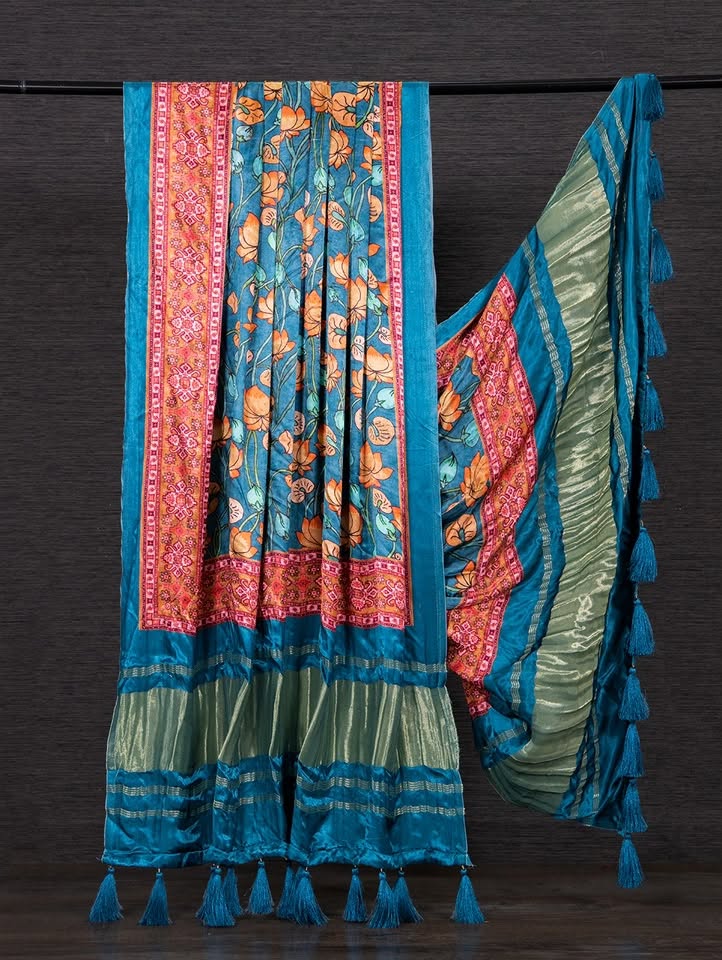 gaji silk dupatta peacock
