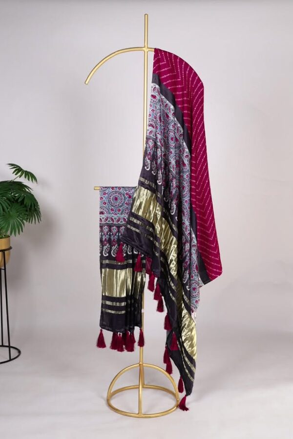 gaji silk dupatta wine