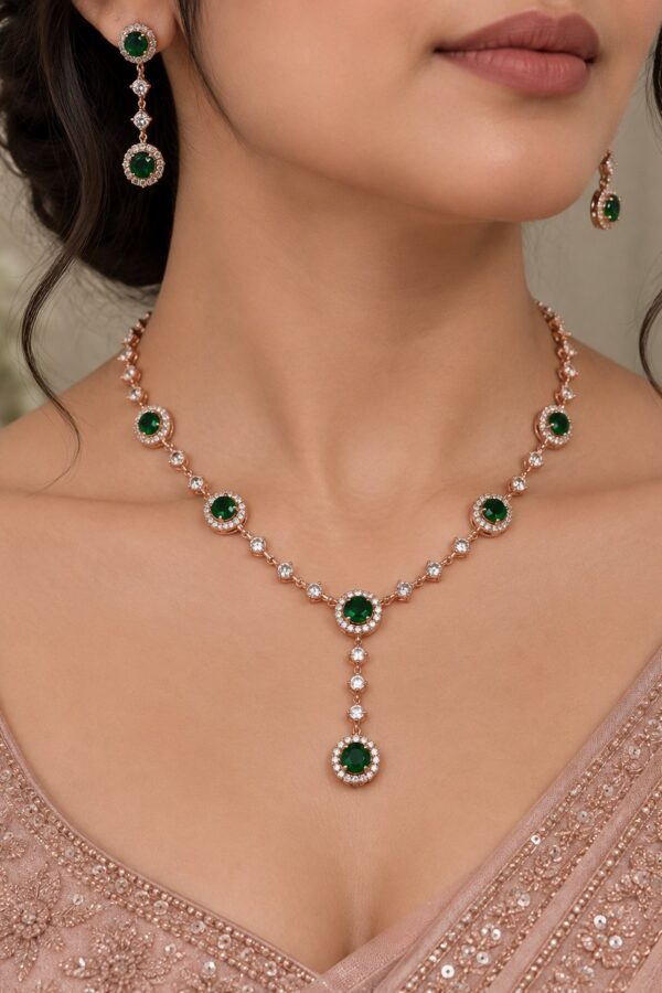 green emerald ad necklace