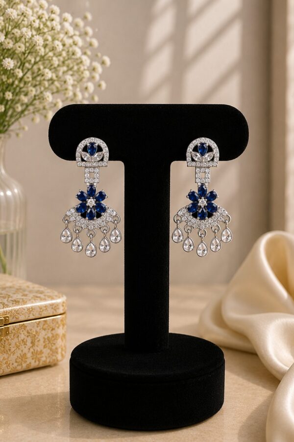 Blue Crystal Chandelier Earrings