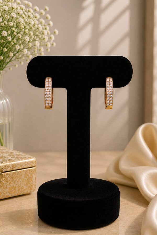 Crystal Panel Hoop Earrings