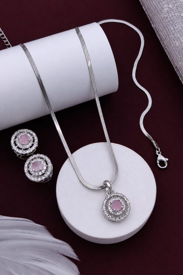 Double Halo Mauve AD Pendant Set