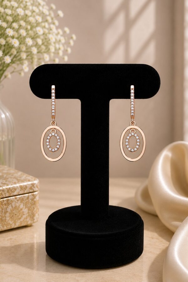 Double Oval Drop Earrings