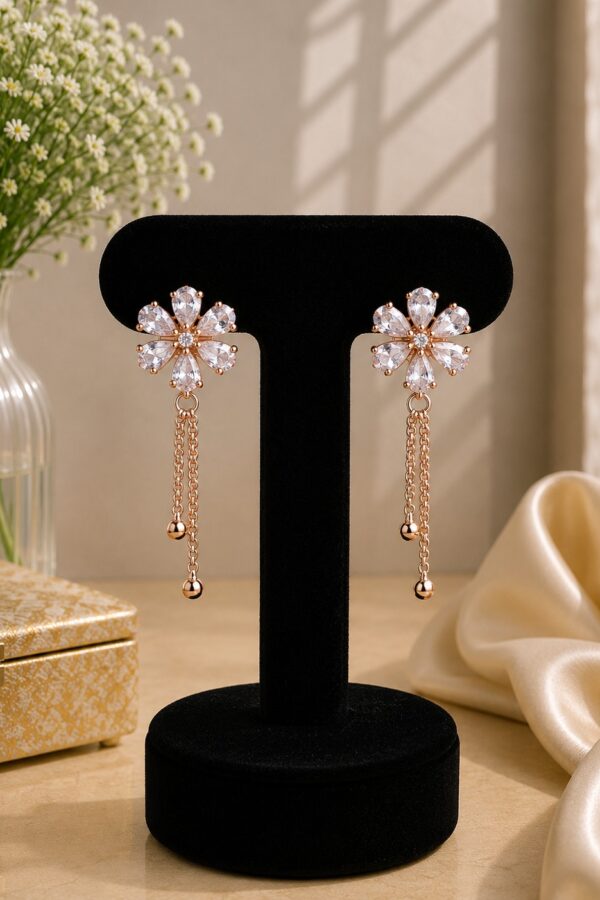 Floral Chain Drop Earrings
