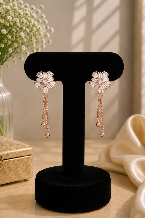 Floral Charm Dangle Earrings