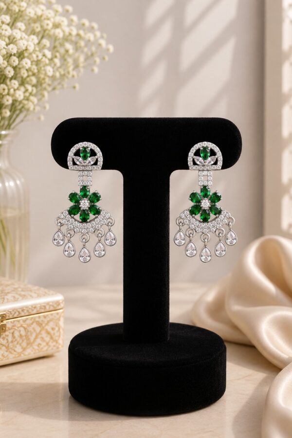 Green Crystal Chandelier Earrings