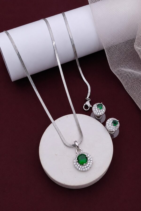 Green Stone AD Pendant Set