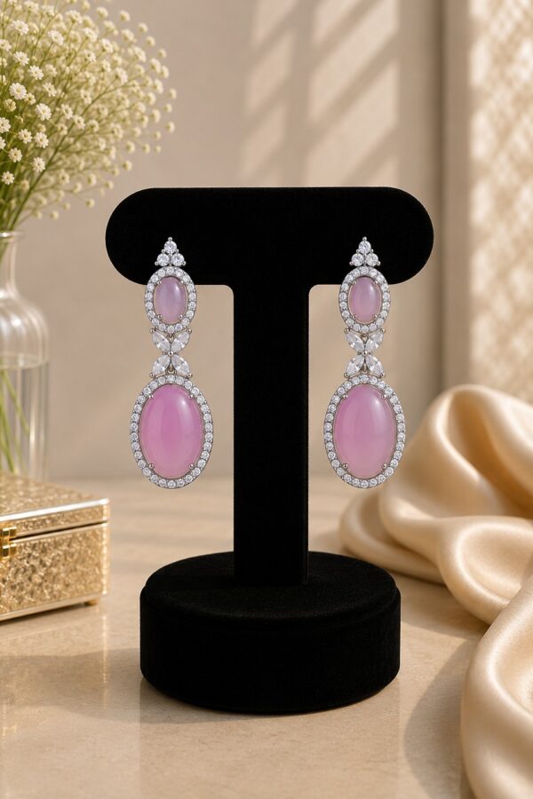 Mauve Oval Drop Earrings