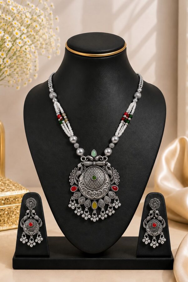 Multicolour Oxidised Necklace Set