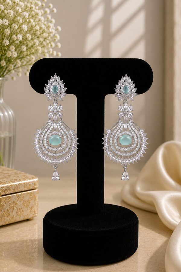 Muted Sage Floral Chandelier Earrings