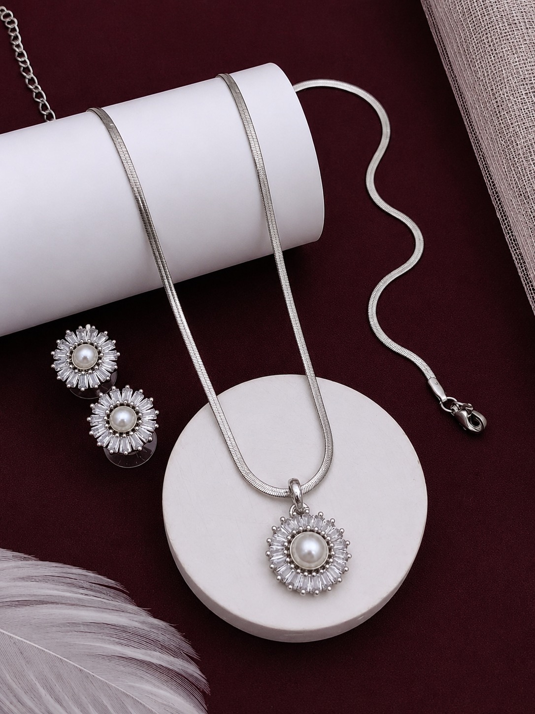 Pearl Flower AD Pendant Set