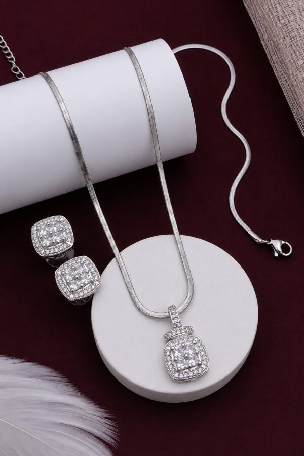 Rectangular Floral AD Pendant Set