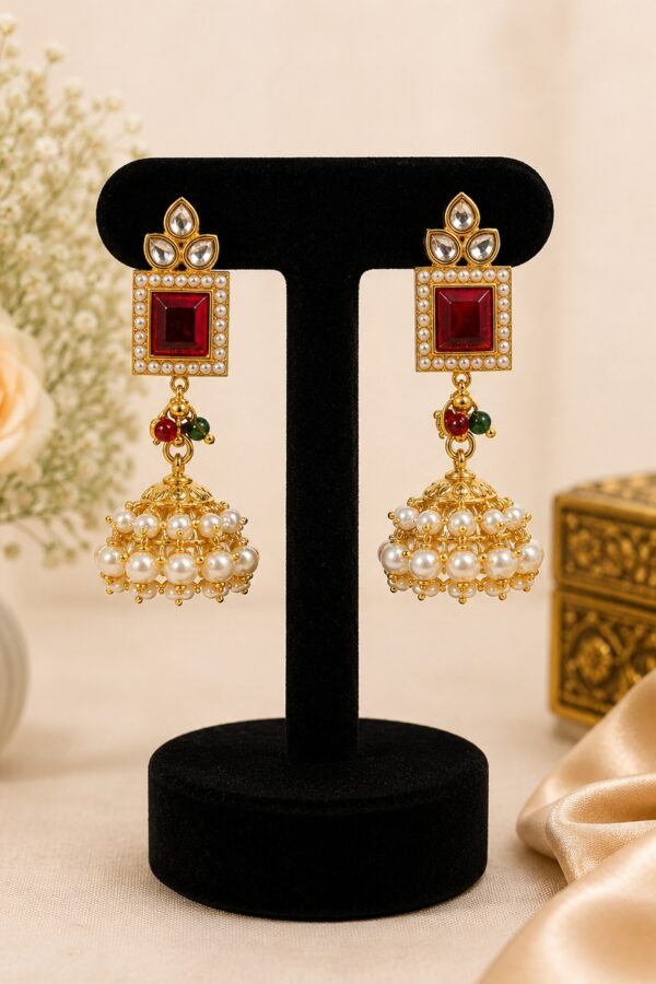 Regal Ruby Pearl Jhumka