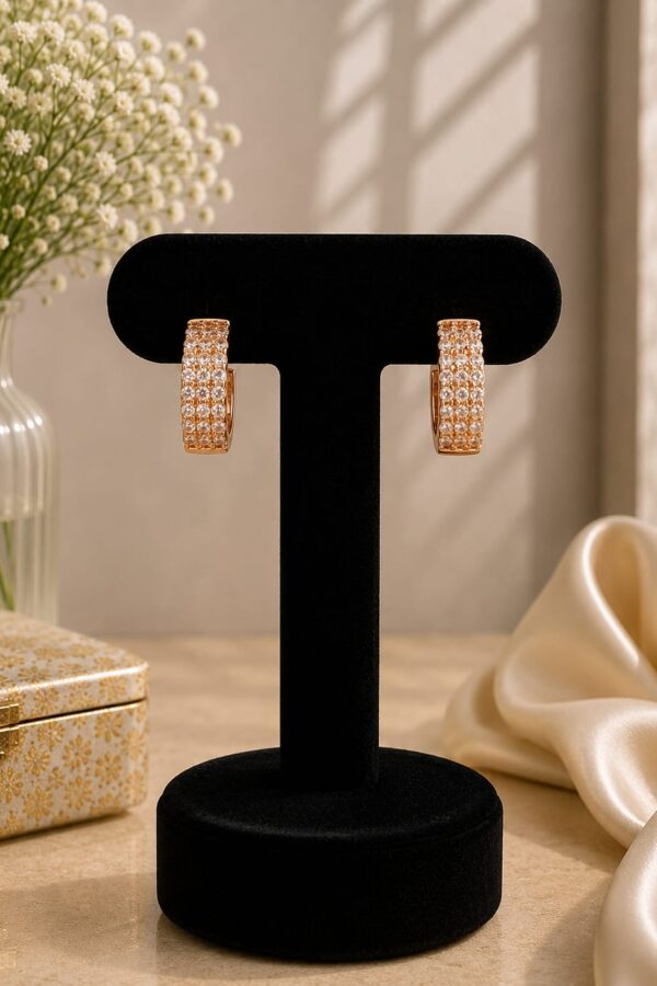 Triple Row Hoop Earrings