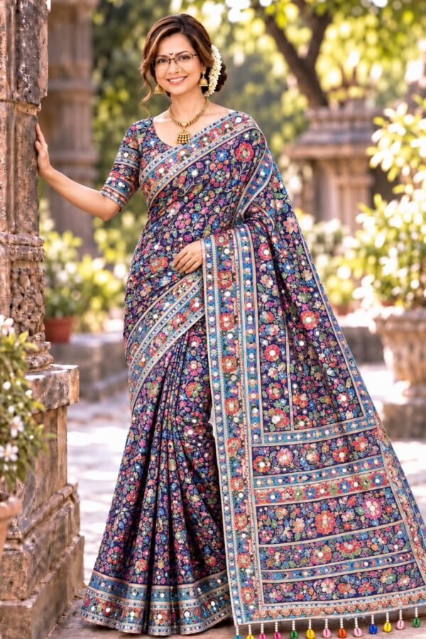 Viral Mirror Work Craftsmanship Saree