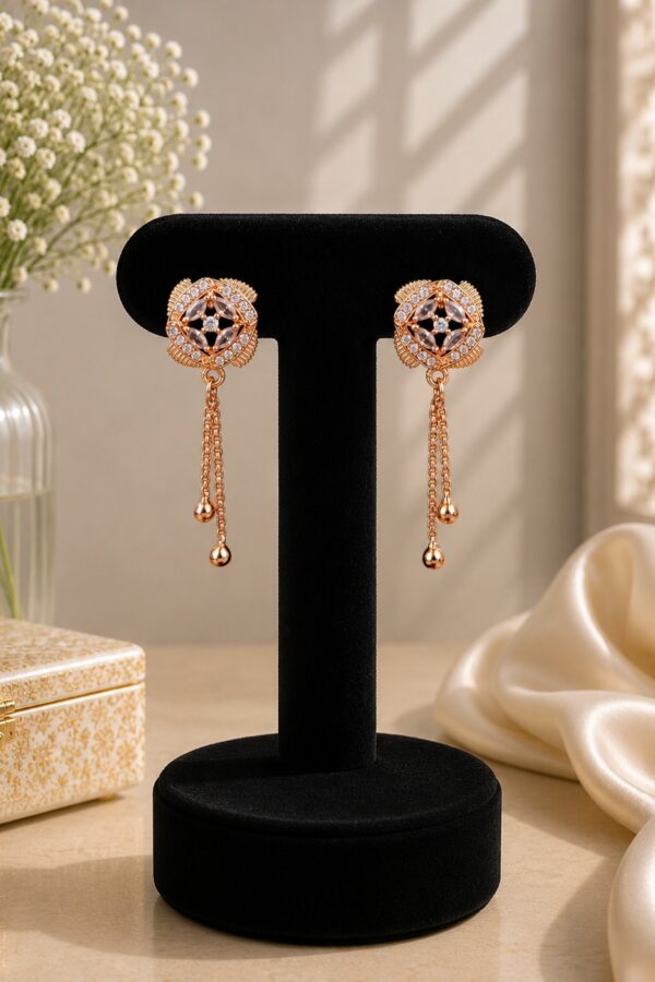 White Round Drop Earrings