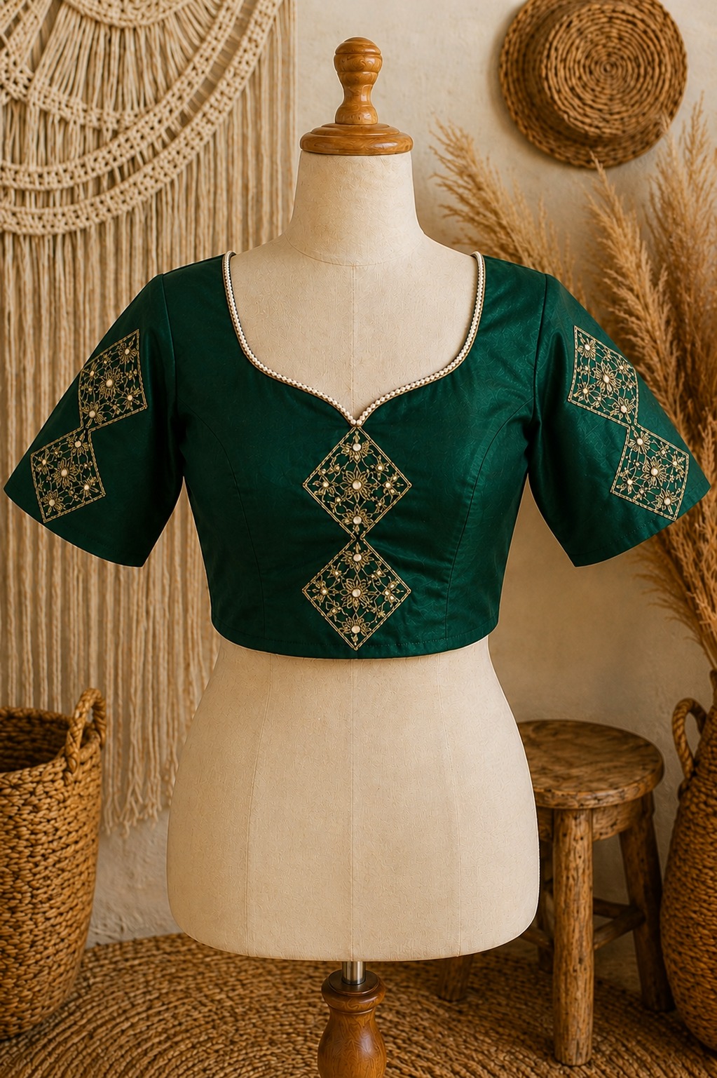 dark green soft sik blouse
