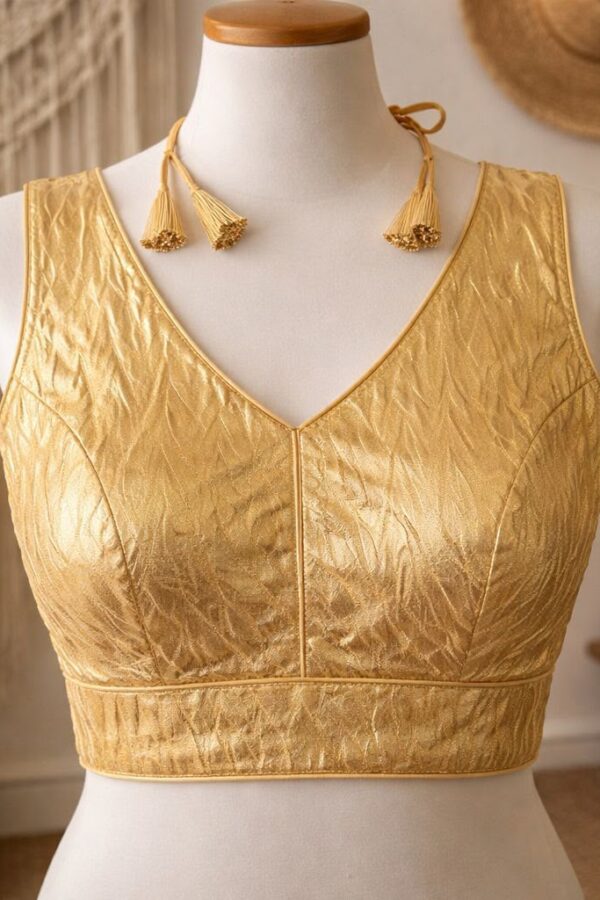 golden soft crush silk blouse1
