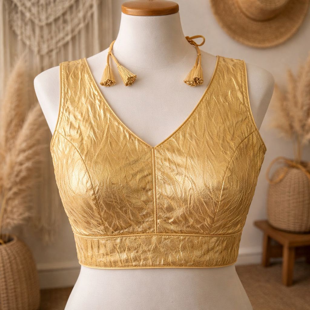 golden soft crush silk blouse1