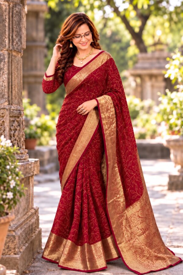 kanjivaram bandhani saree