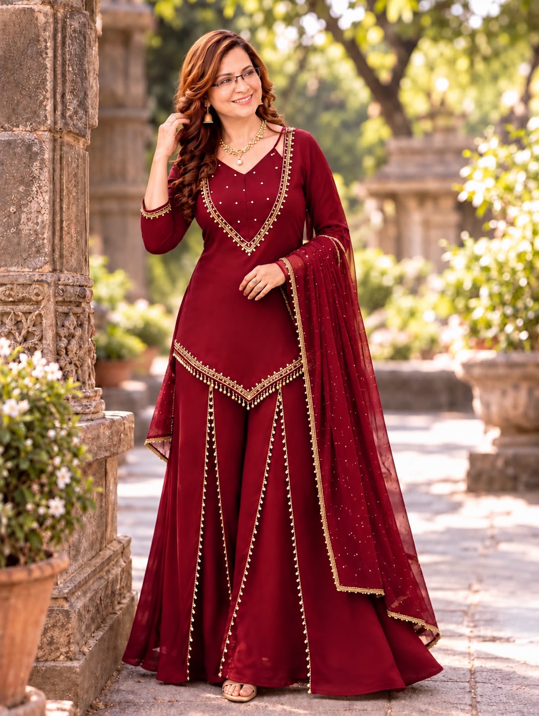 red women ethnic wear