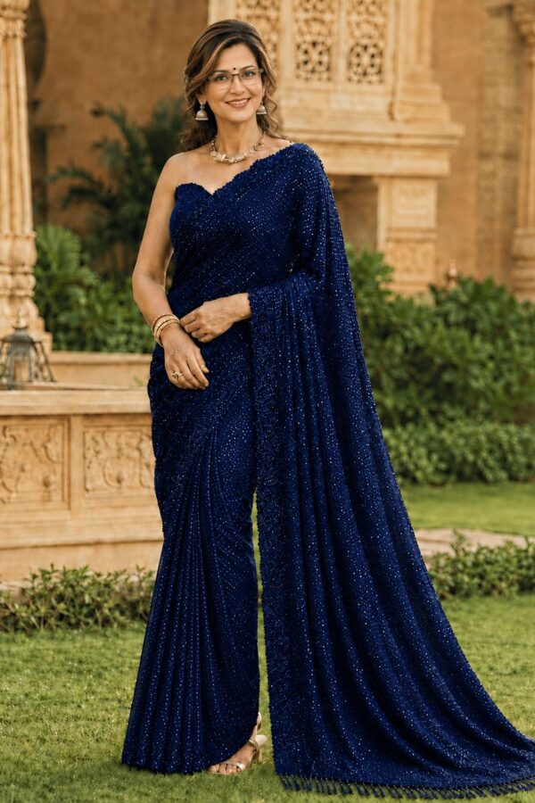 sequin ready to wear saree