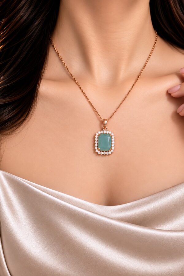 Soft Teal Stone Pendant