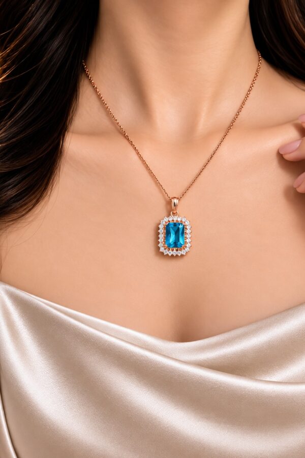aqua stone pendant