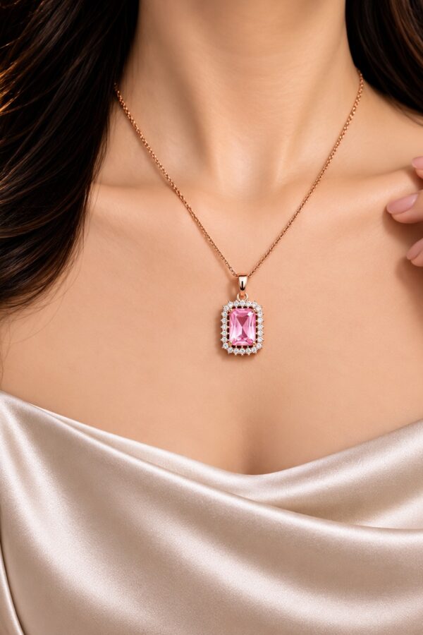 dusty rose stone pendant