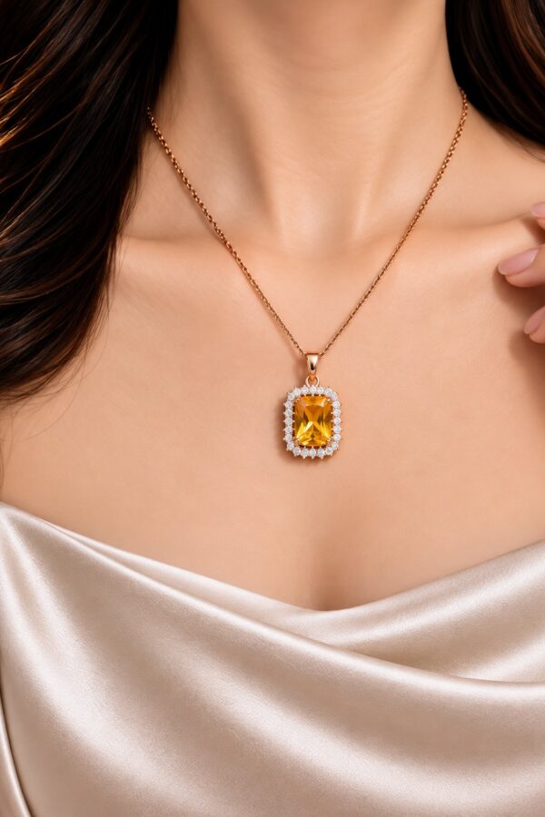 golden yellow stone pendant