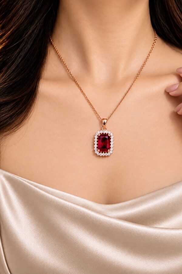 maroon stone pendant