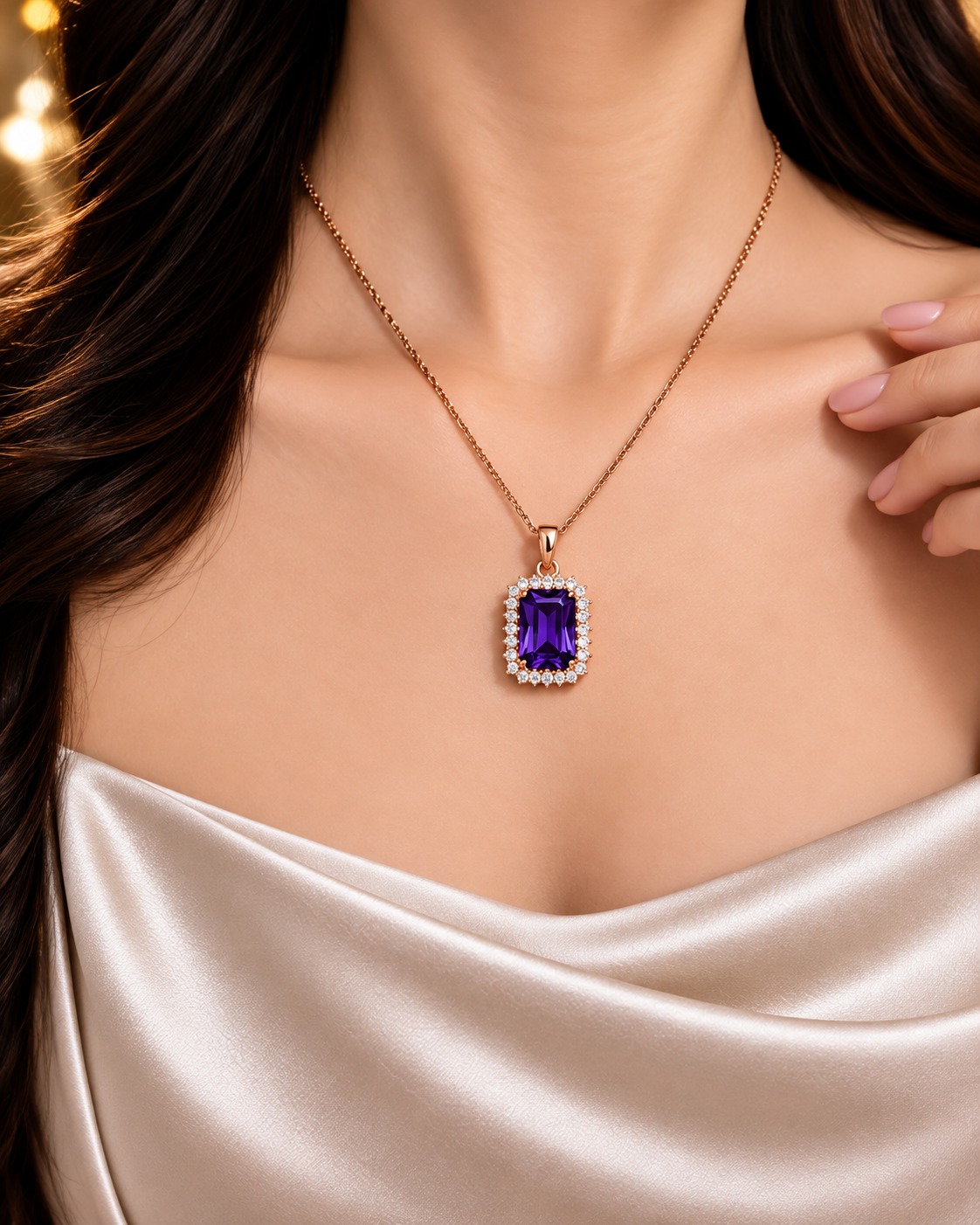 purple stone pendant